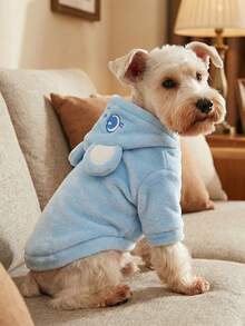 1pc Pet Clothes Dog Cat Outfit For Small Dogs Puppies Cute Rainbow Bear Costume, Warm Comfortable Windproof Cold-Resistant Autumn Winter - Blue - Blue - View 1