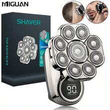 MIGUAN Electric Head Hair Shaver For Hair Cutting, Ultimate Men's Cordless Rechargeable Skull & Bald Head Razor With Rotary Blades, Clippers, Nose Trimmer, Brush, Massager, Nine Blade Electric Shaver - Silver - View 11