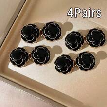 2/4Pairs Camellia Rose Jeans Tightening Brooch, Adjustable Button To Make Larger Size Smaller, No-Sew Removable Waist Buckle - Multicolor - View 20