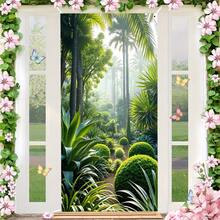 [Party Banner, Bunting_party Banners]1pc, Polyester Material, Green Forest Theme Door Frame Decoration, Indoor/Outdoor Decor, Suitable For Photography - Multicolor - View 7