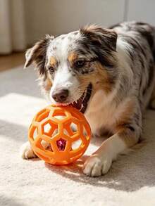 Dog Chew Squeaky Toy Ball, Puzzle Feeder Boredom Relief Teeth Grinding Training Supplies - Multicolor - View 8