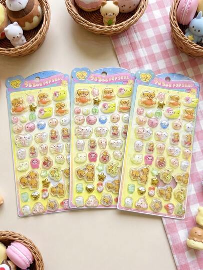 3D Animation/Comic Stickers, Cute Anime Stickers, Reusable Waterproof Stickers, DIY Craft Stickers, Binder Decorations, Notebook Stickers, Water Bottle Stickers, Car Stickers, Gift Box Stickers, Party Decoration Stickers, Plastic Stickers, School Supplies Stickers, Back-To-School Stickers