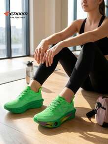 EDIXIM Women's 2026 New Spring/Autumn Breathable Mesh Sports Shoes, Soft Sole Shock-Absorbing Jump Rope Road Running Shoes - Green - View 5