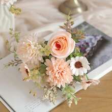 1/3 Pcs Artificial Flowers, Silk Rose Bouquet, Silk Daisy Dandelion, Bulk, Suitable For Wedding, Home Party Decoration, Table Centerpieces, Valentine's Day, Gifts, Birthday, Graduation, Autumn Decor, Etc. - Champagne - View 6