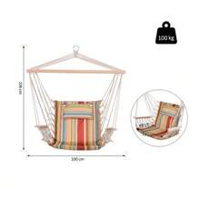 Hanging Chair With Cushion And Crossbar, Easily Portable, Easy To Pack, Load Capacity Up To 100 Kg, Multicoloured For Garden & Balcony - Multicolor - View 2