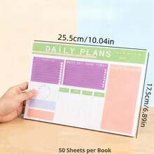 Minimalist Weekly Task List Planner, Includes Weekly Schedule, Timetable, Study Schedule, Memo, Colorful Printed Logo, Multi-Purpose Notebook - Smooth Writing, Easy-Tear High-Quality Paper - Suitable For Work, Study And Home Use, Office Supplies, Smooth Writing, Back To School Essentials - Multicolor - View 3