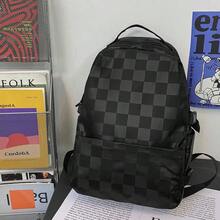 Checkered Large Capacity Backpack, Outdoor Travel Laptop Backpack - Multicolor - View 13