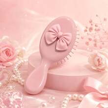 1pc New Elastic Curly Hair Styling Massage Comb, Made Of Wheat Straw, With Arched Leopard Print Pattern, Available In Black And Pink, Suitable For Home Use, Can Style Big Wave Hairstyles, Expandable Comb, Easy To Use, Suitable For Wedding Bride Accessories, Women's Beach Accessories, Travel Essentials - One Size - View 6