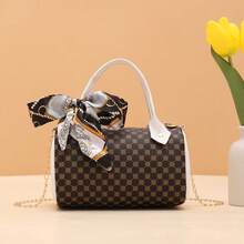 Vintage Printed Women's Handbag For Daily Shopping, Silk Scarf Chain Fashion Versatile Tote Bag, Women's Pillow Bag - Multicolor - View 1