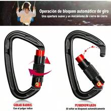 MARIA D 2 Clips de Mosquetón de 25 KN, Mosquetones de Aluminio de Aviación con Bloqueo de Tornillo, Certificados UIAA, Resistentes y Livianos para Escalada, Montañismo, Camping y  de Mascotas - Multicolor - Ver 3