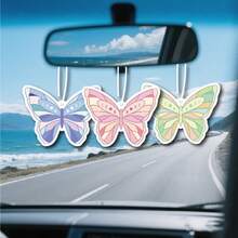 Pastel Moon Pattern Butterfly Hanging Car Air Freshener - A - View 5