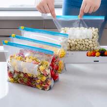 120/60/50/30/10pcs Zipper Reusable Sealing Bags, Food Storage Bags, Vegetable And Meat Packaging Bags, Refrigerator Odor-Proof Storage Bags, Food Moisture-Proof And Pest-Proof Sealing Bags, Packaging Bags, Kitchen Accessories, Gifts - Multicolor - View 4