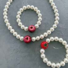 One Piece Ins Viral Sweet Cool Fruit Pearl Necklace Adjustable Gold Extension Chain Aesthetic Daily Clavicle Chain. - Fruit Necklace - View 6