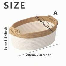 Handwoven Storage Basket, Japanese Style Rope Woven Desktop Organizer Box, Suitable For Organizing Toys, Snacks And Small Items - Camel - View 7