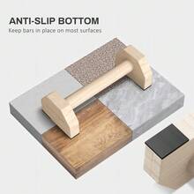Wooden Parralletes Bars, Push Up Handles With Non-Slip Base, Calisthenics Equipment, For Home Gym, Training - T0001-01-1997 - View 9