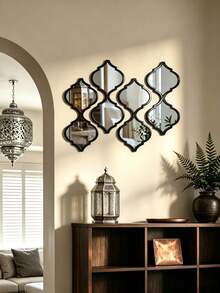 4PCS Combination Extra Long Wall Mirrors Sticker - Skinny 12.5*70CM / 4.9x27.6 Inch Handmade Tear Drop Design With Gold Foil Finish, Wrought Iron Frames For Narrow Spaces, Tear Drop Mirror Wall Decor - Multicolor - View 5