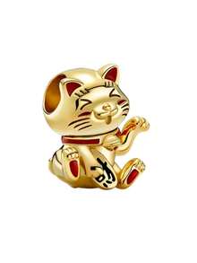 1pc New Original Shiny Gold Turtle Claw Print Cat Dragon Pendant Bead DIY Women's Jewelry Gift Bead, Suitable For Bracelet - Multicolor - View 5