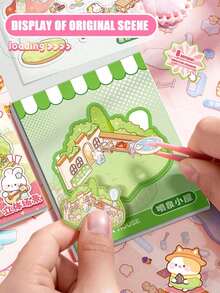 1/3pcs Mini Scene Stationery Stickers, Creative Sticker Book For Building Scenes, Cartoon Stickers For Books, Mini Sticker Book, Small Pattern Stickers, Laser Cut Cartoon Stickers, Handmade Photo Album Supplies, Scrapbooking Materials - One Size - View 4