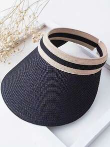 1 buah/Topi Terbuka Bergaris Bohemian, Kasual untuk Liburan - MultiWarna - View 3