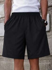 1pc Teen Boys Summer Casual Loose Bermuda Shorts - Black - View 1