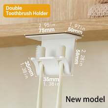 Wall-Mounted No-Drill Magnetic Bathroom Storage Rack, Integrated Toothbrush Razor Toothpaste Mouthwash Combination Organizer, Home Bathroom Sink Tidy Storage Solution - Multicolor - View 10