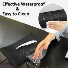 Kakaforsa Black Toilet Paper Holder Travel Napkin Holder Reusable Tissue Holder Cloth Tissue Box Cloth Cover Hang Paper Towel Holder Tissue Box Cover Tissue Holder For Car Home Office Desk - ColorA - View 7