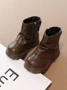 Sepatu Bot Anak Perempuan Musim Gugur 2025 Model Baru Sepatu Bot Pendek Setengah Betis untuk Aktivitas Luar Ruangan, Gesper Logam, Anti Selip (Tips: Panjang Bagian Dalam Sepatu Sedikit Lebih Kecil, Harap Beli Sesuai Panjang Bagian Dalam Sepatu yang Sebenarnya) - Coklat - View 2