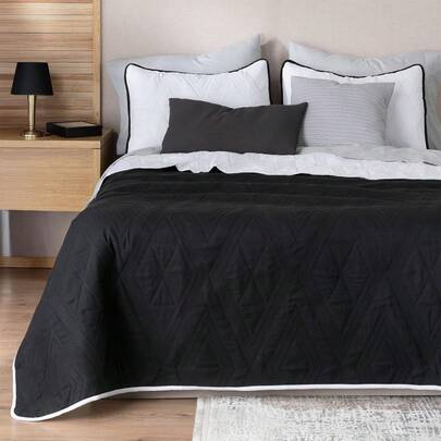real textil colcha doble vista con fundas de almohada edred n ligero capitonado pinsonic edrecolcha para verano sobrecama negro blanco matrimonial