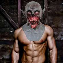 1 buah Topeng Lateks Vampir Horor Halloween, Topeng Wajah Zombie Menakutkan untuk Pesta Cosplay - MultiWarna - View 3