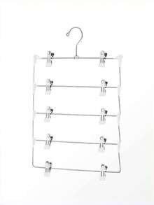 2Pcs 4-Tier Pants Hangers With Non-Slip Clips, Stackable Rustproof Stainless Steel Skirt And Trouser Organizer For Jeans, Shorts, Leggings And Scarves, Space-Saving Closet Storage For Bedroom, Dorm And Travel - Silver - View 11