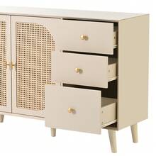Modern Sideboard Offwhite 120cm With Doors And Drawers - White - View 7