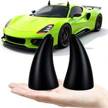 1 Pair 3D Black Devil Horn Car Stickers, Self-Adhesive Waterproof Vehicle Horn Decoration Accessories, Suitable For Halloween Party Decor - Multicolor - View 2