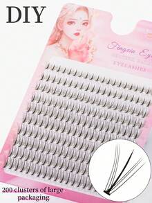 200 Clusters Large Pack Single Cluster Eyelashes, C Curl, 8-11mm Mixed Length, DIY Enlarged Charming Eyes, Beginner Friendly, Reusable, DIY Eyelash Extension, Korean Style Eyelashes, Fairy Eyelashes, Easy To Apply, High Cost-Performance, Lightweight And Comfortable. Suitable For Daily Wear, Dating, Party And Other Occasions. Gift For Girlfriend, Best Friend, Holiday Gift - View 4