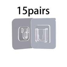 Removable Wall-Mounted Fasteners, No-Drill Transparent Adhesive Hooks, Suitable For Kitchen, Bathroom, Office Organization - A - View 12