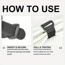 [Heavy-Duty Hook & Loop]  5Pcs  Heavy-Duty Black Reusable Hook And Loop Fastener Straps - Non-Slip Adhesive Backing, Multi-Functional, Durable, And Flexible. Strong Securing Ties - 5PCS - View 7