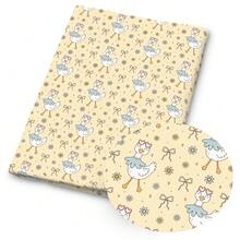 1件可愛鵝印花布料 - 59 X 19.68 英吋 (150 X 50cm) 預裁切聚酯纖維布料，附可愛卡通鵝蝴蝶結圖案 - 適用於DIY縫製、剪貼簿、桌布和手工藝 - 鴨 - 查看 4
