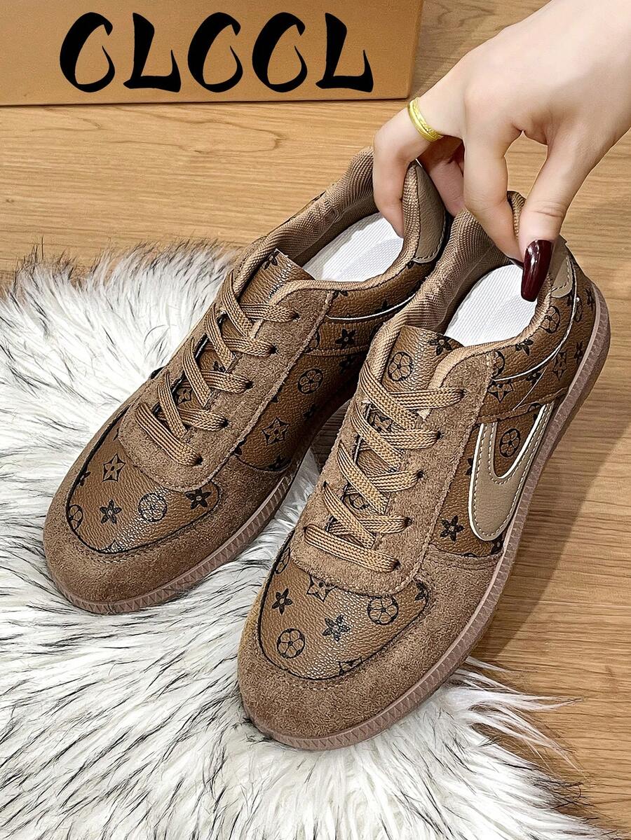 2026 New Women's Flat Casual Sports Fashion Sneakers - Brown - View 1