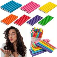 10pcs Heatless Hair Curlers - Soft Foam Overnight Curling Rods For Women And Girls, No Heat Damage, Random Colors, Suitable For All Hair Types (Long/Short), Overnight Styling, Damage-Free Curling Rods, Heatless Curls, Practical Hair Care Tool, Smooth Texture Hair Curlers - Multicolor - View 1