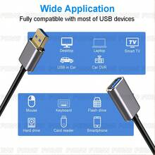 USB3.0 50Gbps 延長線 USB 3.0 延長線 USB 3.0 傳輸線 50Gbps USB 公對母數據線 USB3.0 OTG 延長線 適用於 PC 電視 USB3.0 鍵盤 網路攝影機 遊戲控制器 USB OTG 延長線 - 灰色 - 查看 3