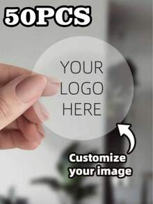 1-480 Buah Stiker Logo Kustom Tahan Air Bulat, Label Personalisasi, Stiker Ucapan Terima Kasih Transparan Holografik Vinyl untuk Bisnis, Perlengkapan Usaha Kecil - MultiWarna - View 20