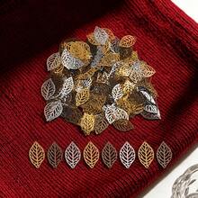 50pcs Hollow Leaf Pendants, Alloy Leaf Jewelry Accessories, Suitable For DIY Jewelry Making, Earrings, Necklaces, Keychains, Crafts (Gold, White K, Antique Bronze) - Multicolor - View 1