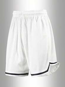 [3pcs Random]Teen Boys Casual Comfortable Fashion Versatile College Style Striped Patchwork Shorts - Multicolor - View 5