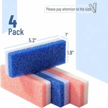 Slick- Natural Pumice Stone Foot Callus Remover, 4 Pack | Foot Scrub For Pedicure, Callus Remover For Heels, Dead Skin Exfoliation, Foot Care Scrubber Tool - White - View 2