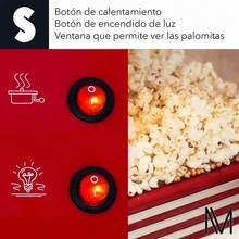 Electric Popcorn Maker 8-Cup Stainless Steel Red Retro Style - US A Type Plug(110-127V) - View 5