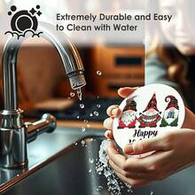 1 Set Christmas Design PET Non-Slip Coasters, Home Kitchen Decor Accessories, Outdoor Garden Supplies, Suitable For Various Holiday Gatherings, Wedding Party Gifts, Autumn Thanksgiving, Halloween, Christmas Decoration Gifts - PET-1924 - View 6