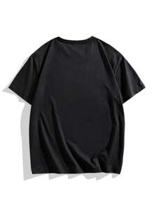 Lustiges Retro-Print im deutschen Stil, Faltenoptik, Herren-T-Shirt in Übergröße, extra große Größe. - Schwarz - Übersicht 3