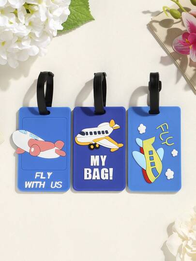 3PCS Personalized PVC Luggage Tags, Suitcase Identification Labels, Travel Accessories, Small Gift For Her