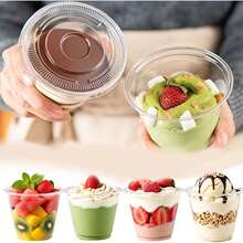 1-100pcs 9oz Personalized Cups With Lids, Reusable And Washable Thick Transparent Cups, Suitable For Ice Cream, Cake, Snacks, Fruit, Cold Drinks, Smoothies, Pudding, Salad, Ideal For Home, Restaurant, Beverage Shop, Coffee, Outdoor Party, Halloween, Christmas - Transparent - View 7
