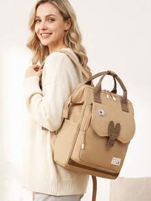 1 Pieza Bolsa Multiusos para Mamá, Bolso de Gran Capacidad y Mochila. Esencial Unisex para Uso Diario, Compras y Viajes. - Marrón - View 7