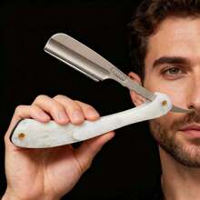 1PC Men Straight Razor Barber Shaving Knife Stainless Steel Shavette Beard Grooming Tool Professional Salon Wet Shave Replaceable Blade - Multiple Styles - View 2